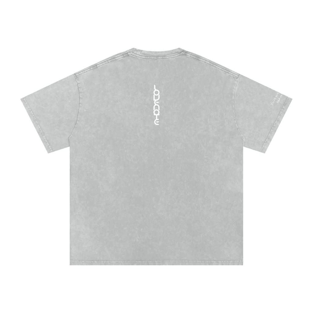 Smaller Notes - You're my favourite bad influence - Snow Washed Oversized Cotton T-Shirt