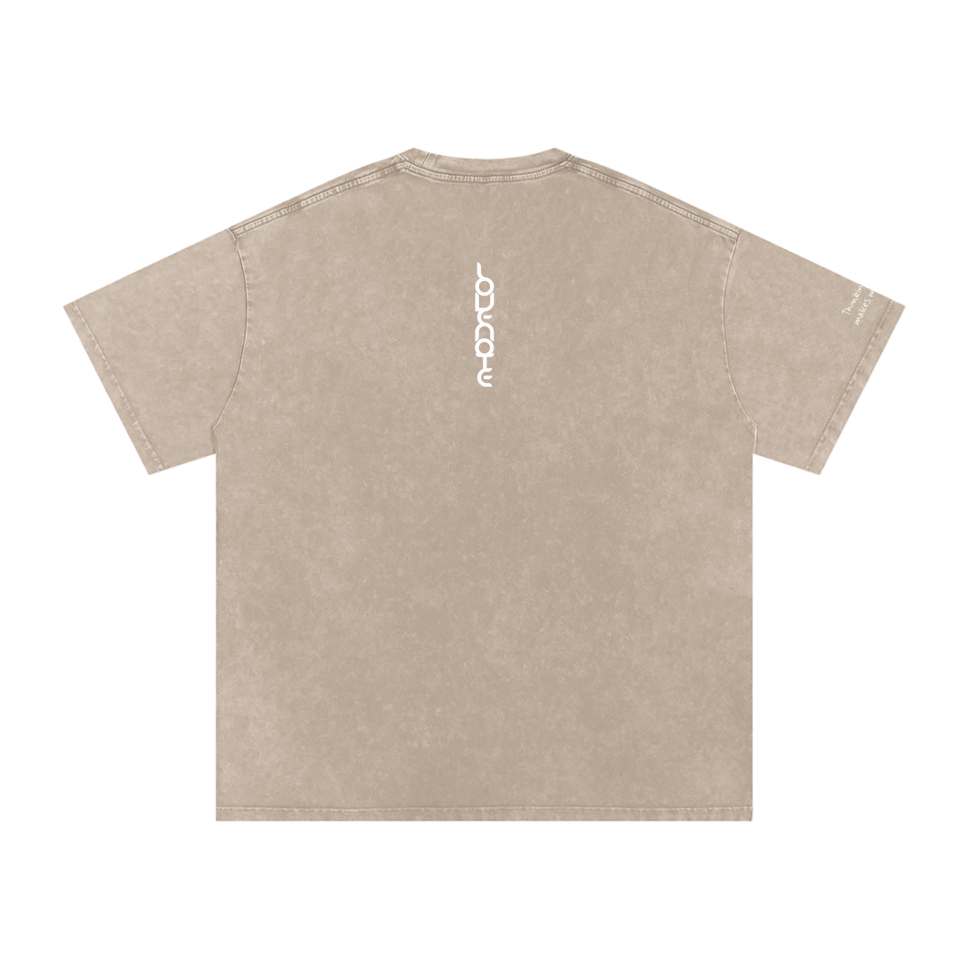 Smaller Notes - Thinking of you makes me smile - Snow Washed Oversized Cotton T-Shirt