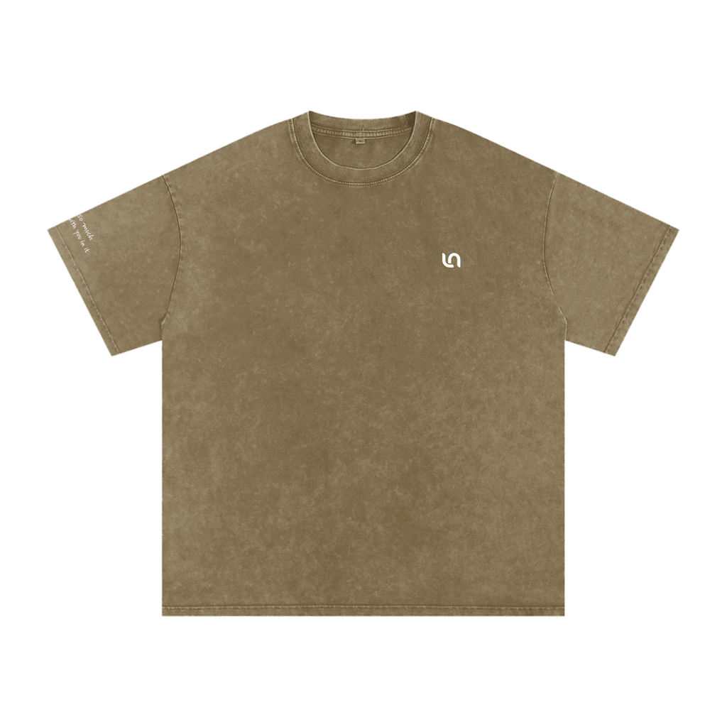 Smaller Notes - Life is so much brighter with you in it - Snow Washed Oversized Cotton T-Shirt