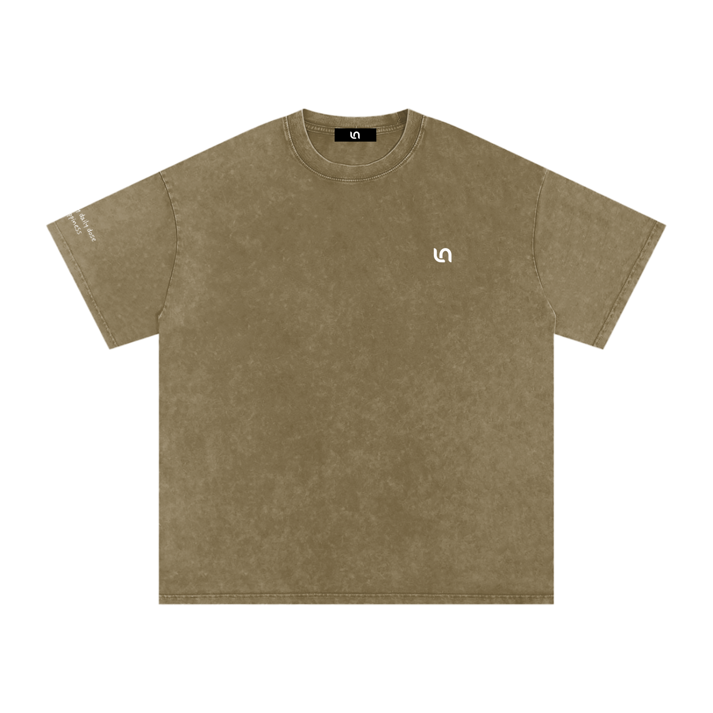 Smaller Notes - You're my daily dose of happiness - Snow Washed Oversized Cotton T-Shirt