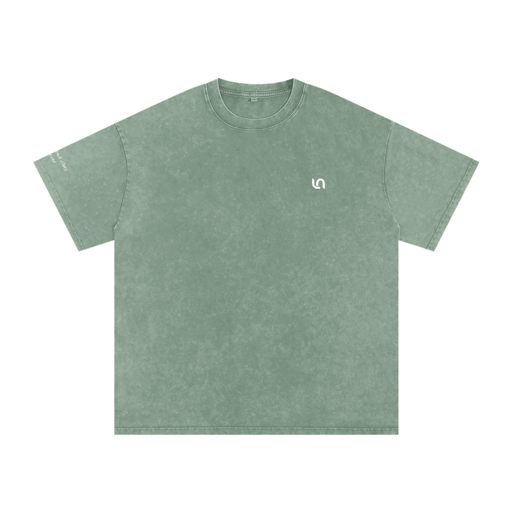 Smaller Notes - Best friend vibes forever - Snow Washed Oversized Cotton T-Shirt