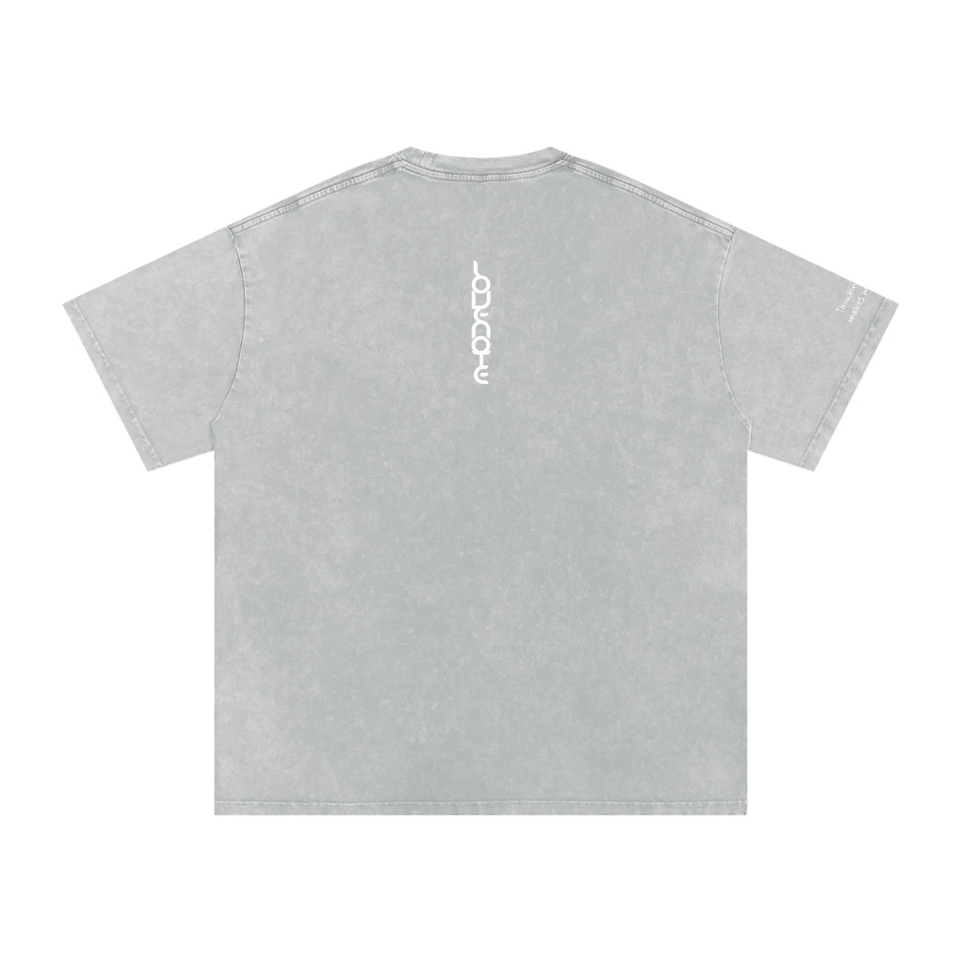 Smaller Notes - Thinking of you makes me smile - Snow Washed Oversized Cotton T-Shirt