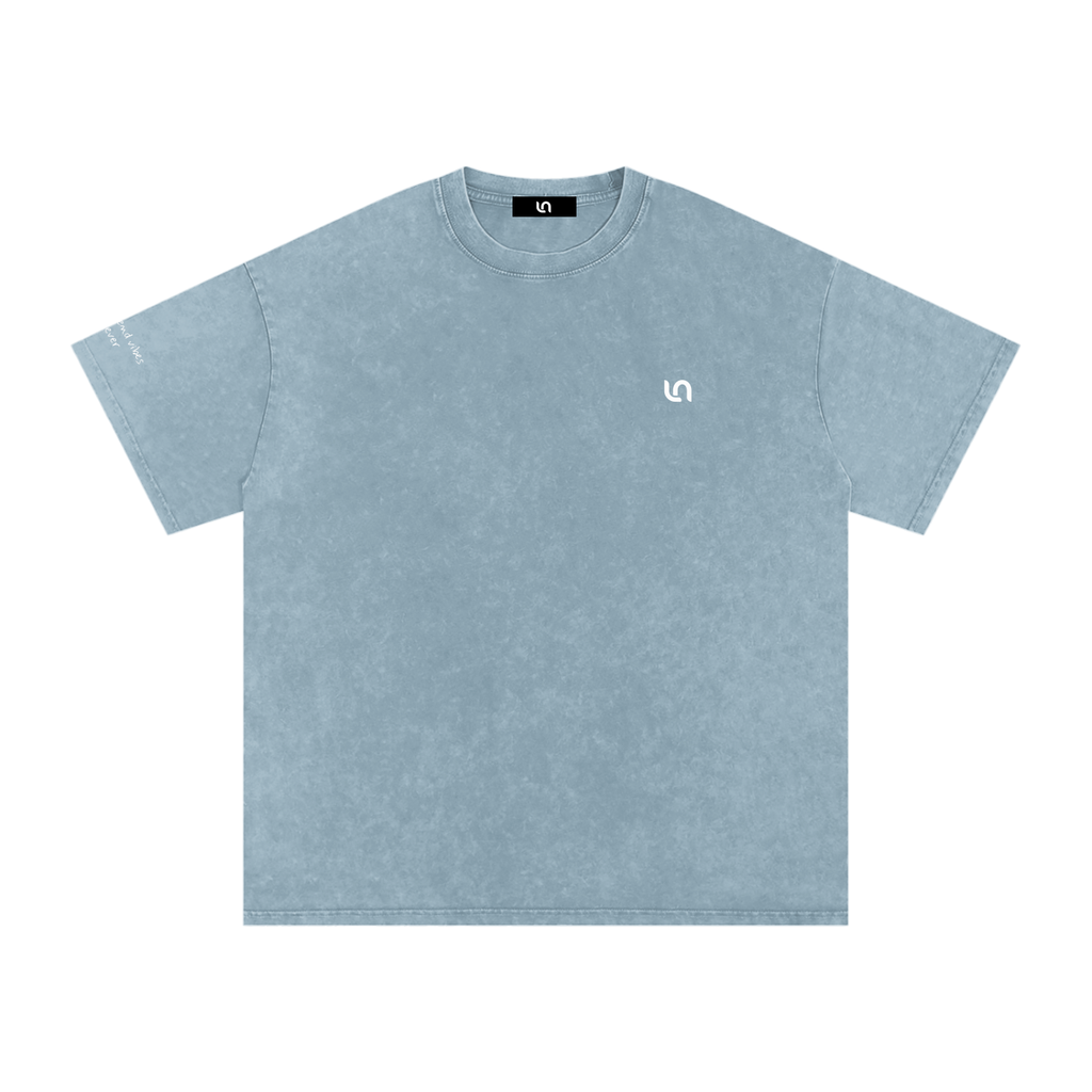 Smaller Notes - Best friend vibes forever - Snow Washed Oversized Cotton T-Shirt