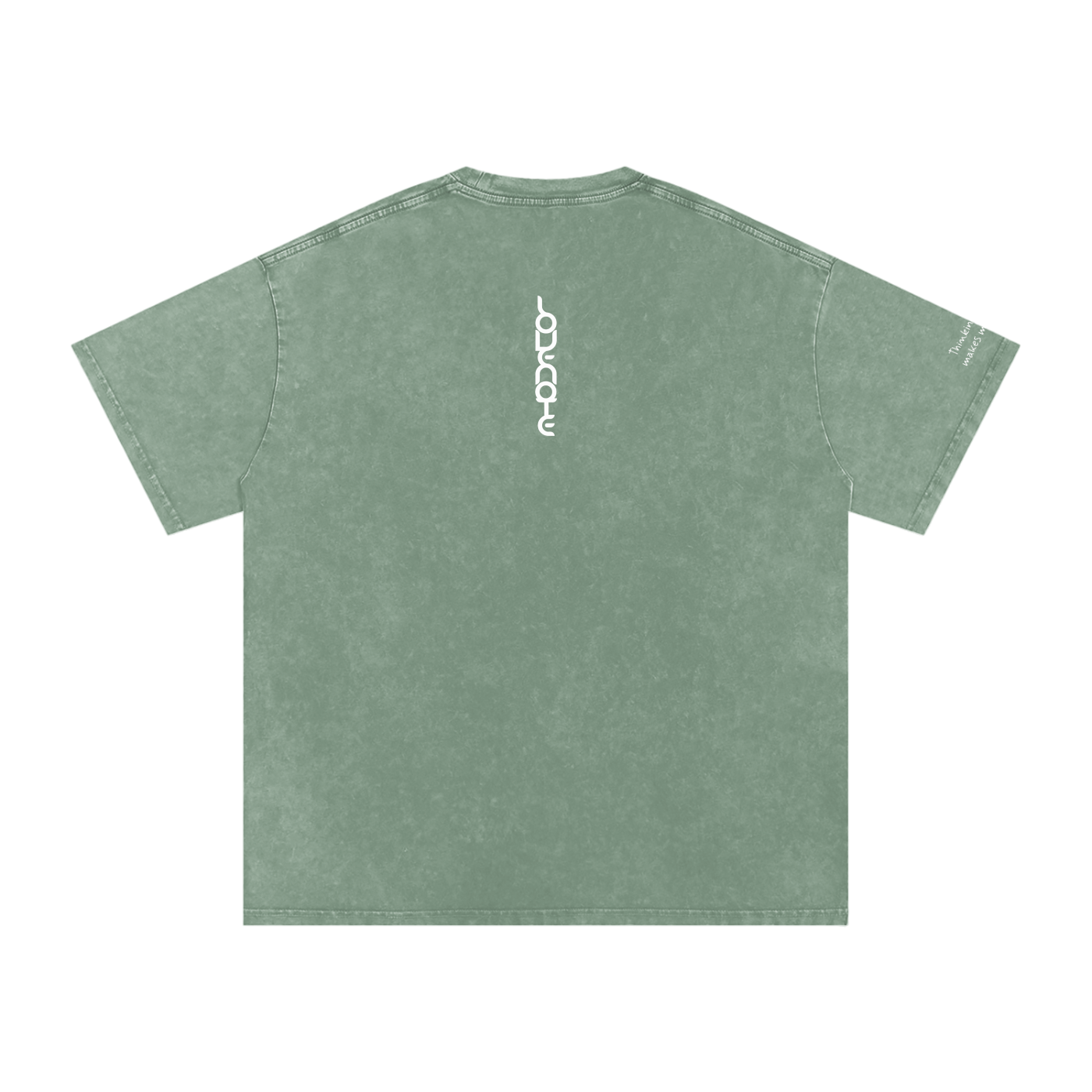 Smaller Notes - Thinking of you makes me smile - Snow Washed Oversized Cotton T-Shirt