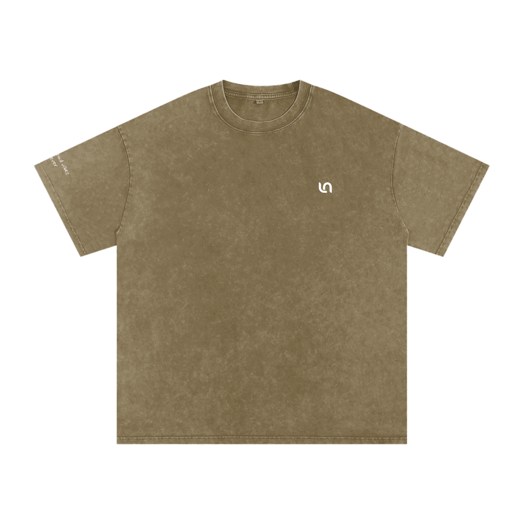 Smaller Notes - Best friend vibes forever - Snow Washed Oversized Cotton T-Shirt