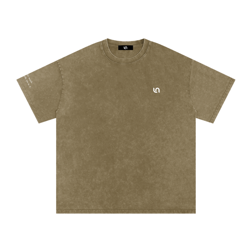 Smaller Notes - Life is so much brighter with you in it - Snow Washed Oversized Cotton T-Shirt