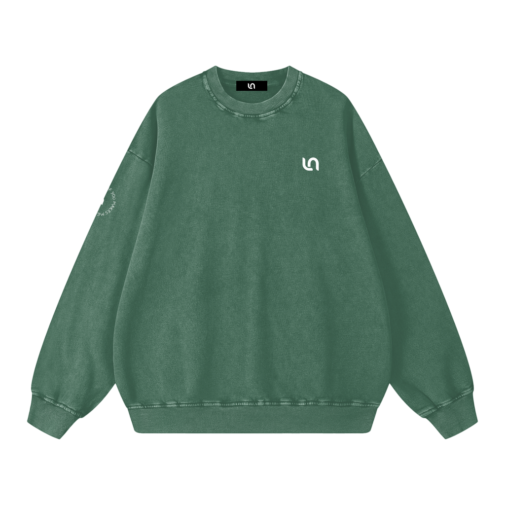 Thinking of you makes me smile - snow washed Oversized Sweatshirt
