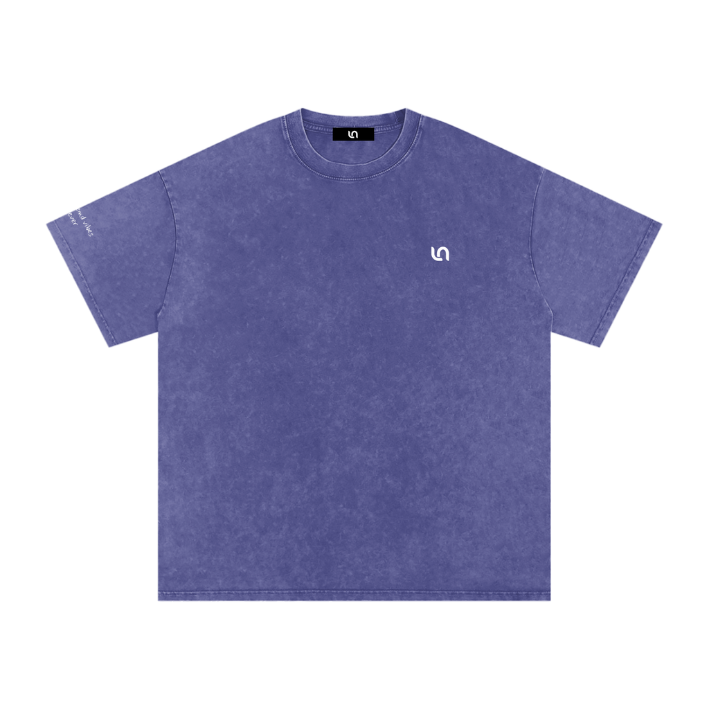 Smaller Notes - Best friend vibes forever - Snow Washed Oversized Cotton T-Shirt