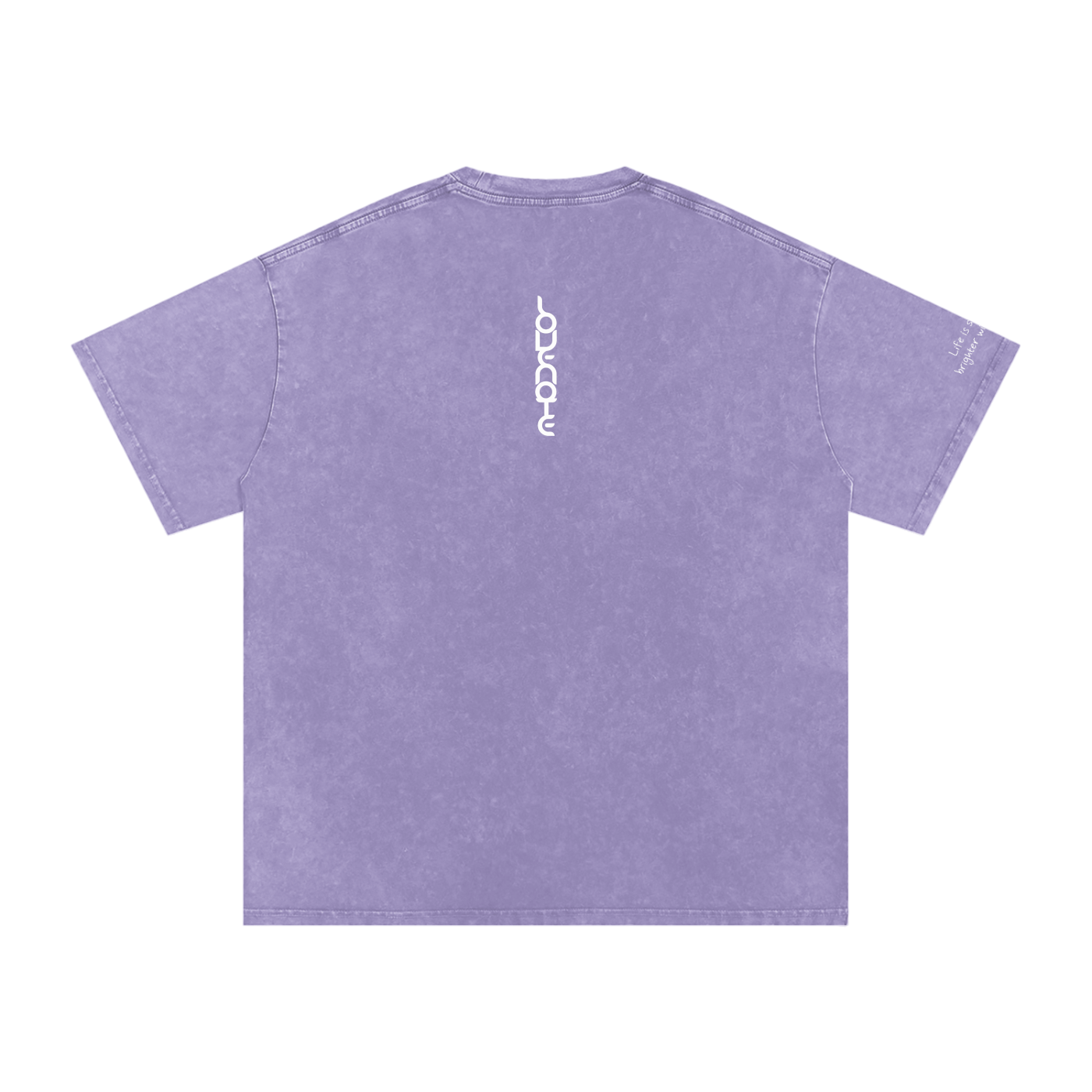 Smaller Notes - Life is so much brighter with you in it - Snow Washed Oversized Cotton T-Shirt