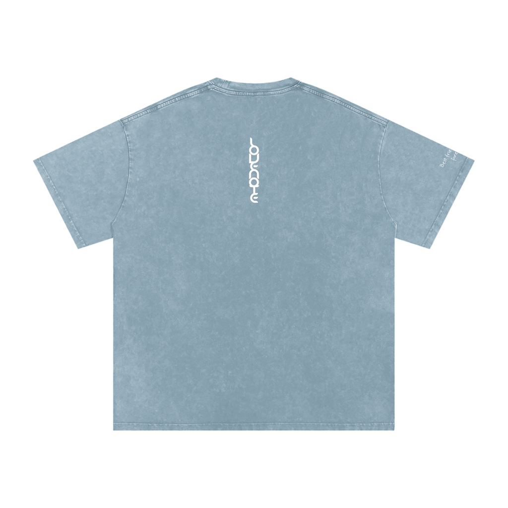 Smaller Notes - Best friend vibes forever - Snow Washed Oversized Cotton T-Shirt