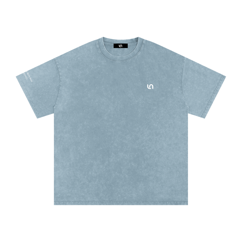 Smaller Notes - You're my daily dose of happiness - Snow Washed Oversized Cotton T-Shirt