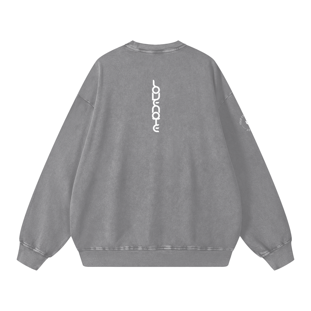 You had me at hello - snow washed Oversized Sweatshirt
