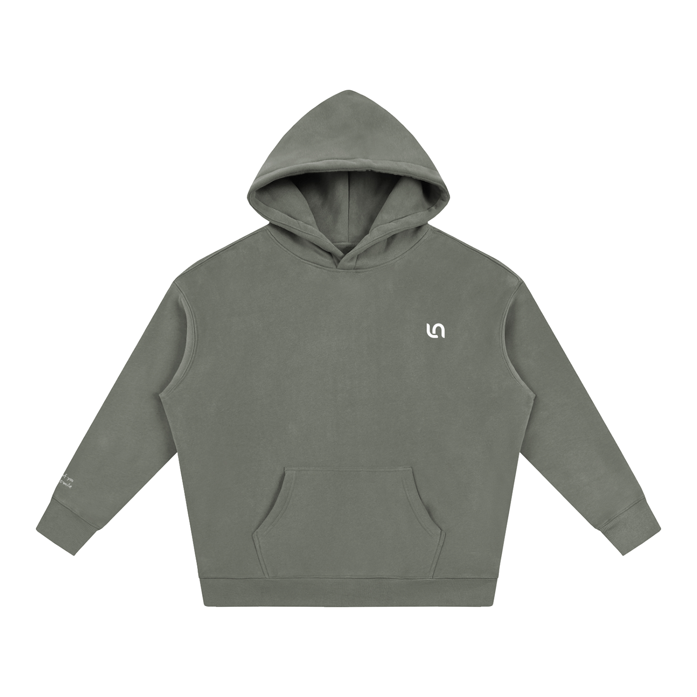 Smaller Notes - Thinking of you makes me smile -  Oversize Fleeced Hoodie HT