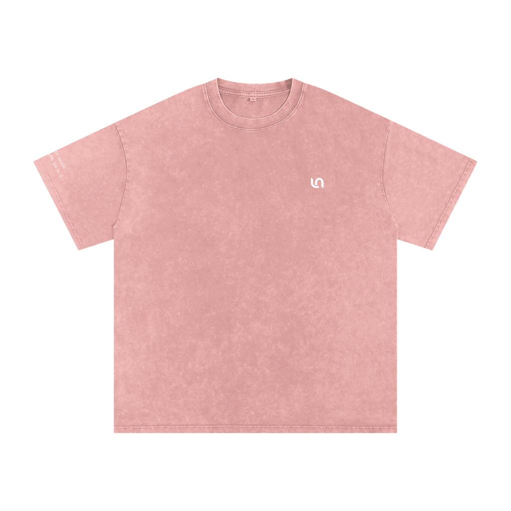 Smaller Notes - Life is so much brighter with you in it - Snow Washed Oversized Cotton T-Shirt