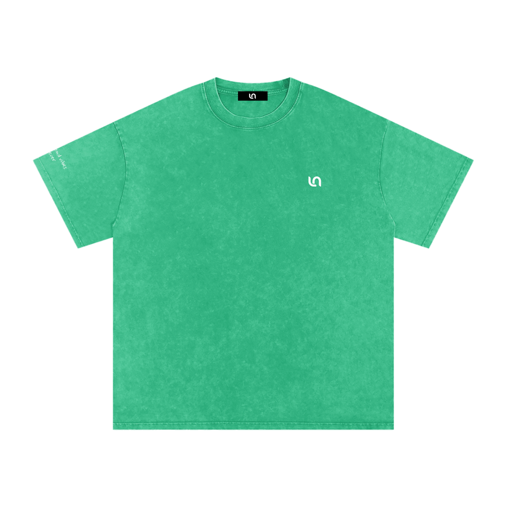 Smaller Notes - Best friend vibes forever - Snow Washed Oversized Cotton T-Shirt