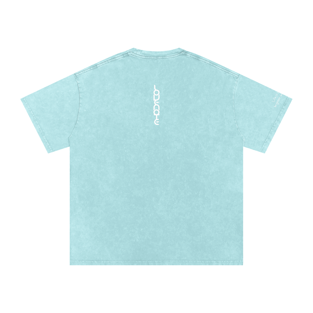 Smaller Notes - Life is so much brighter with you in it - Snow Washed Oversized Cotton T-Shirt