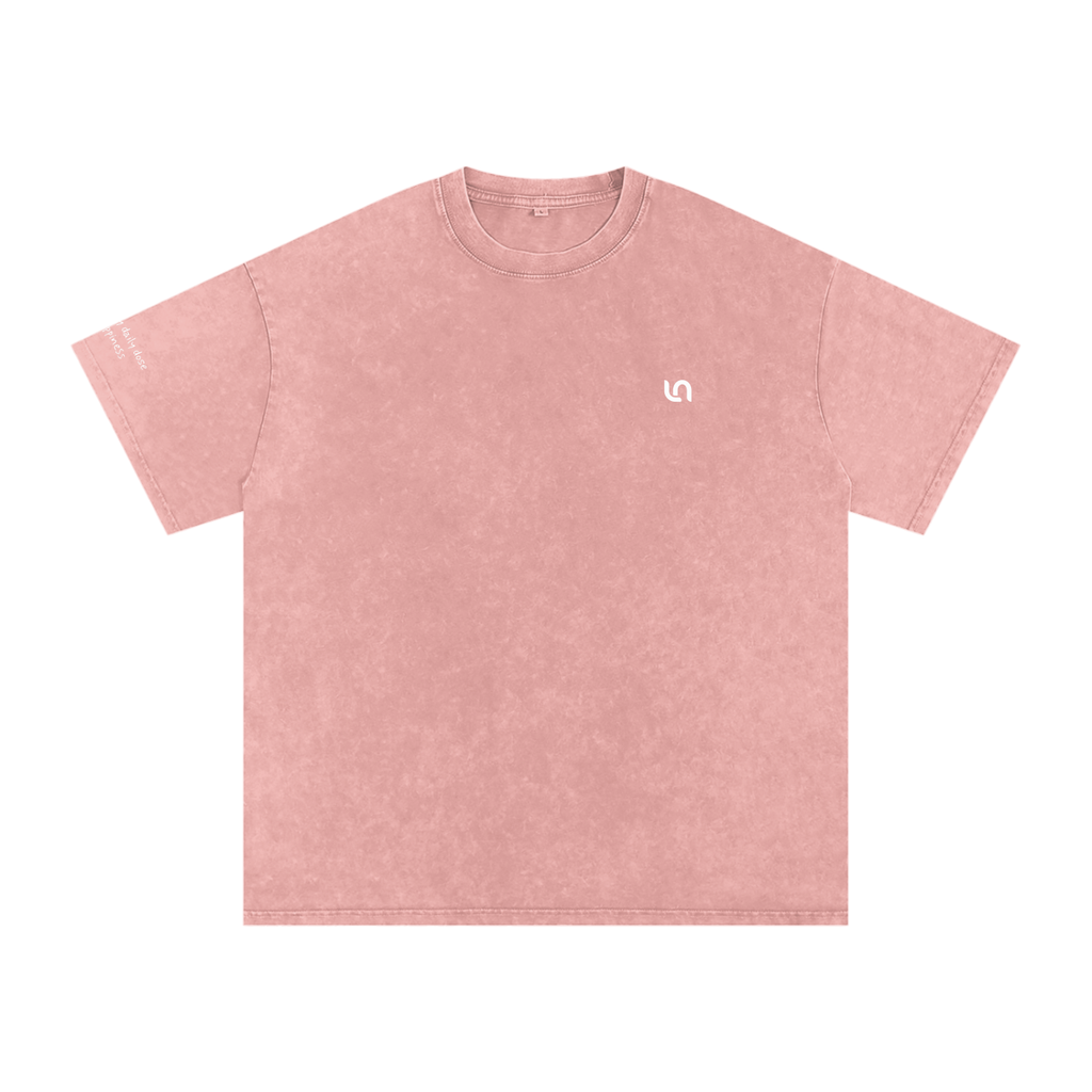 Smaller Notes - You're my daily dose of happiness - Snow Washed Oversized Cotton T-Shirt