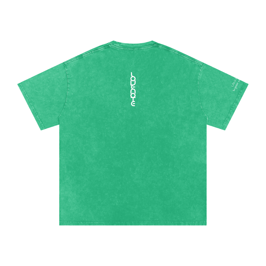 Smaller Notes - Life is so much brighter with you in it - Snow Washed Oversized Cotton T-Shirt