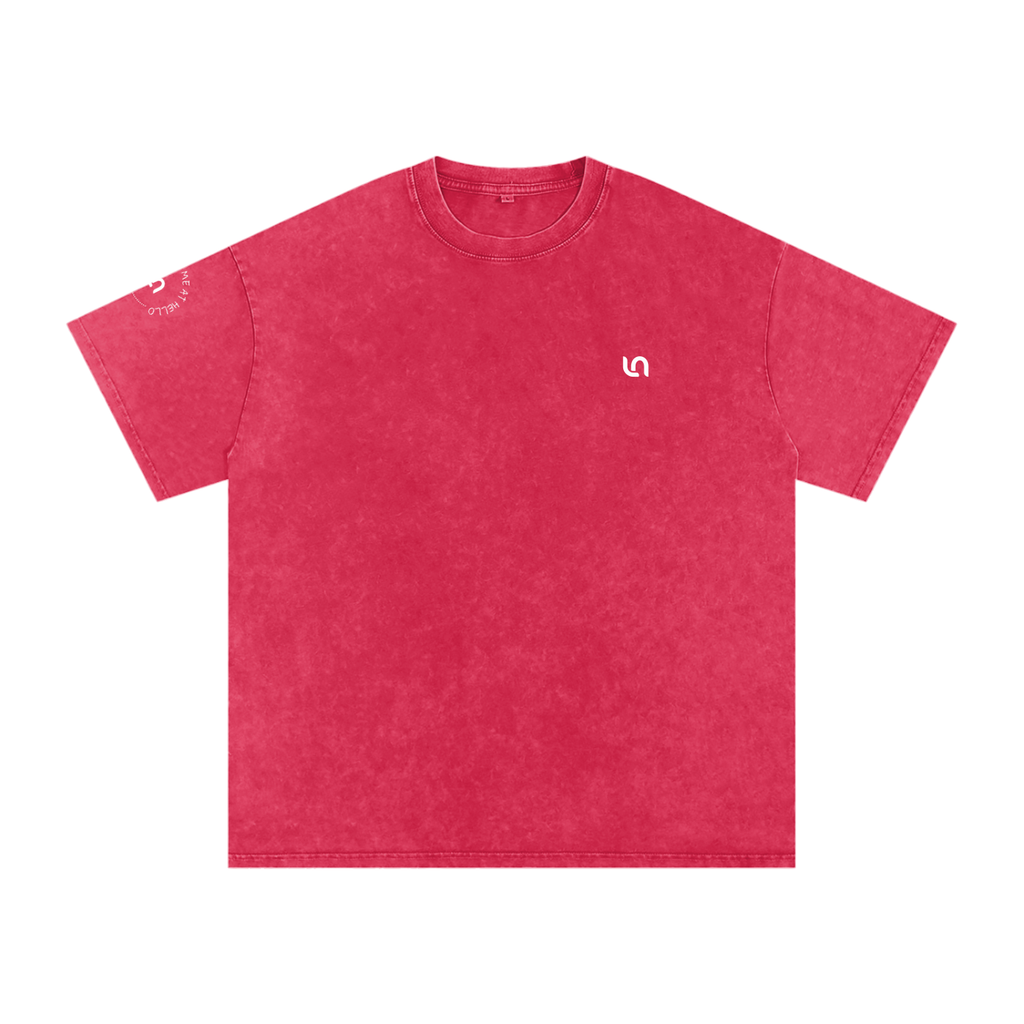 You had me at hello - Snow Washed Oversized Cotton T-Shirt