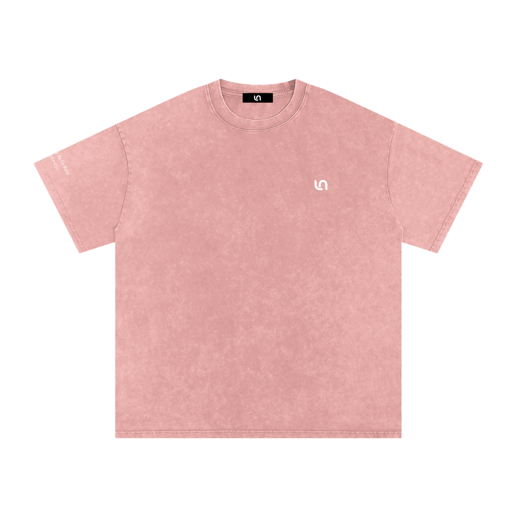 Smaller Notes - You're my daily dose of happiness - Snow Washed Oversized Cotton T-Shirt