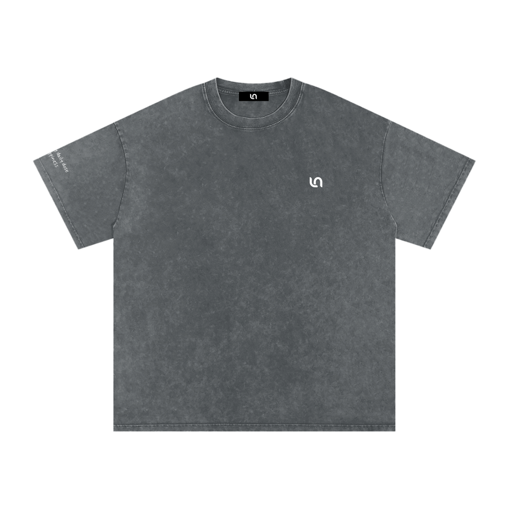 Smaller Notes - You're my daily dose of happiness - Snow Washed Oversized Cotton T-Shirt