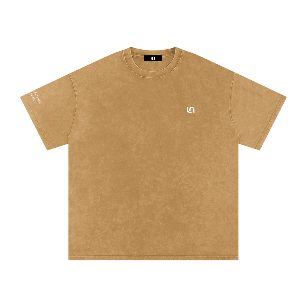 Smaller Notes - You're my daily dose of happiness - Snow Washed Oversized Cotton T-Shirt