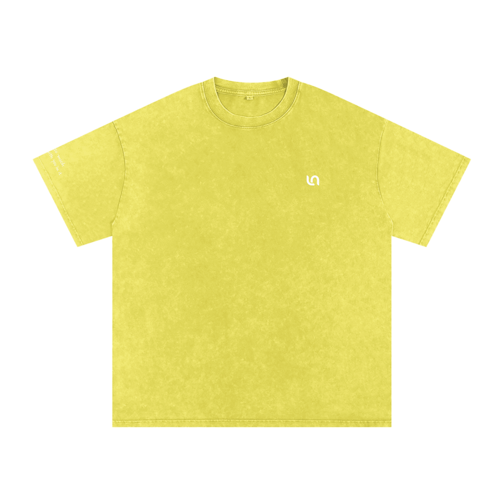 Smaller Notes - Life is so much brighter with you in it - Snow Washed Oversized Cotton T-Shirt