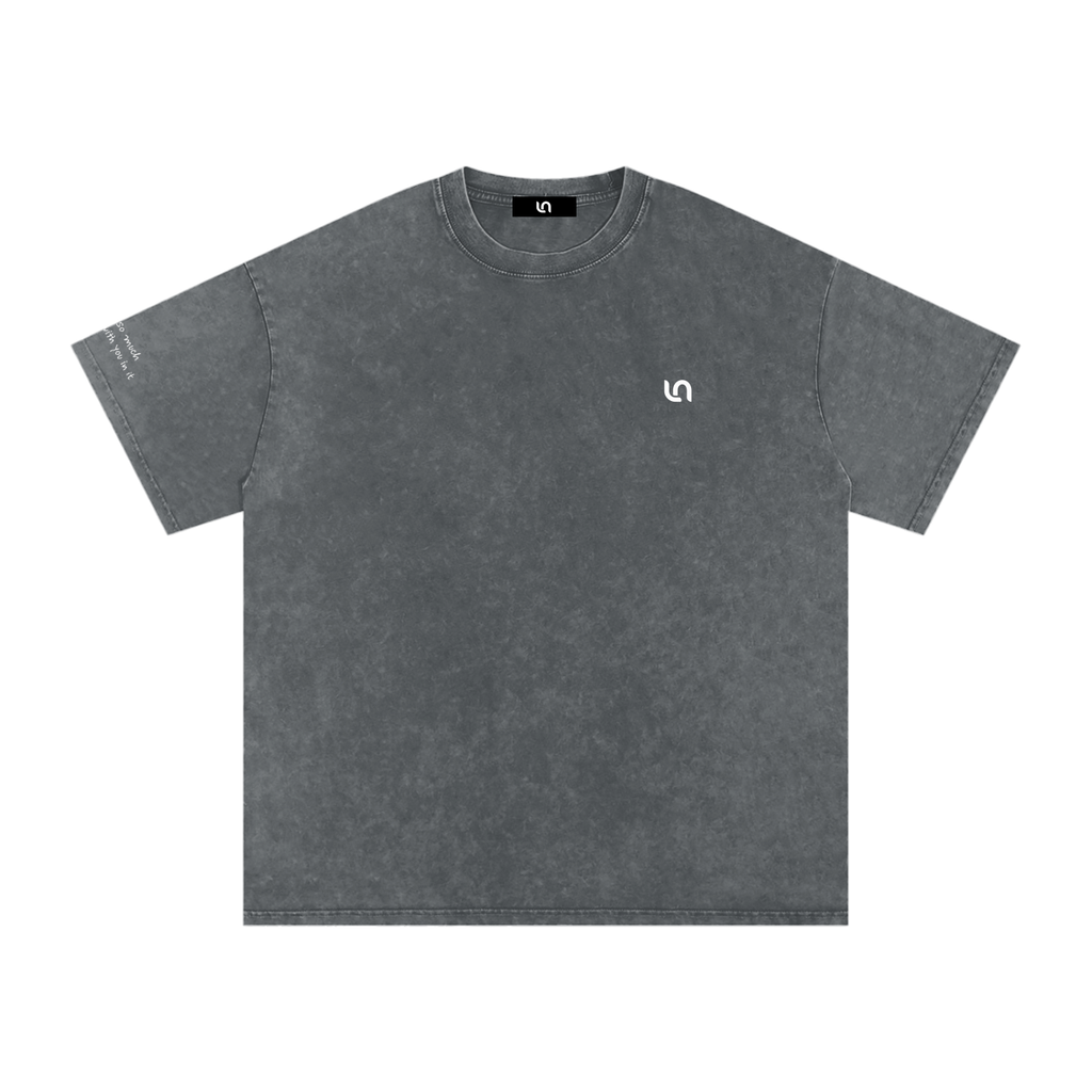 Smaller Notes - Life is so much brighter with you in it - Snow Washed Oversized Cotton T-Shirt