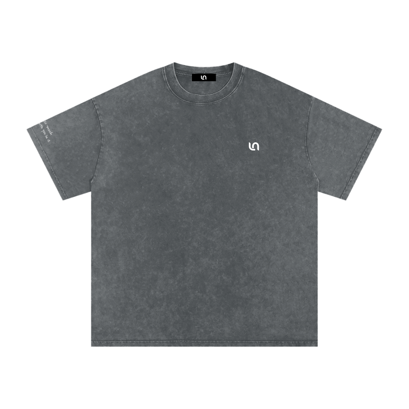 Smaller Notes - Life is so much brighter with you in it - Snow Washed Oversized Cotton T-Shirt